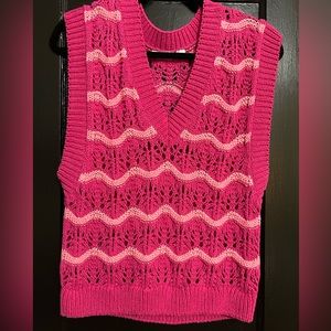 Zara Pink Zig Zag Sweater Size Medium